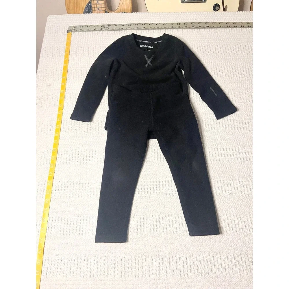 Terramar Climasense 4.0 Kids 2T Thermal Base Layer Set Fleece Black Heavyweight